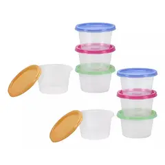 GENERICO - Set De 8 Mini Contenedores Redondos 85ml Multiuso Cocina hogar