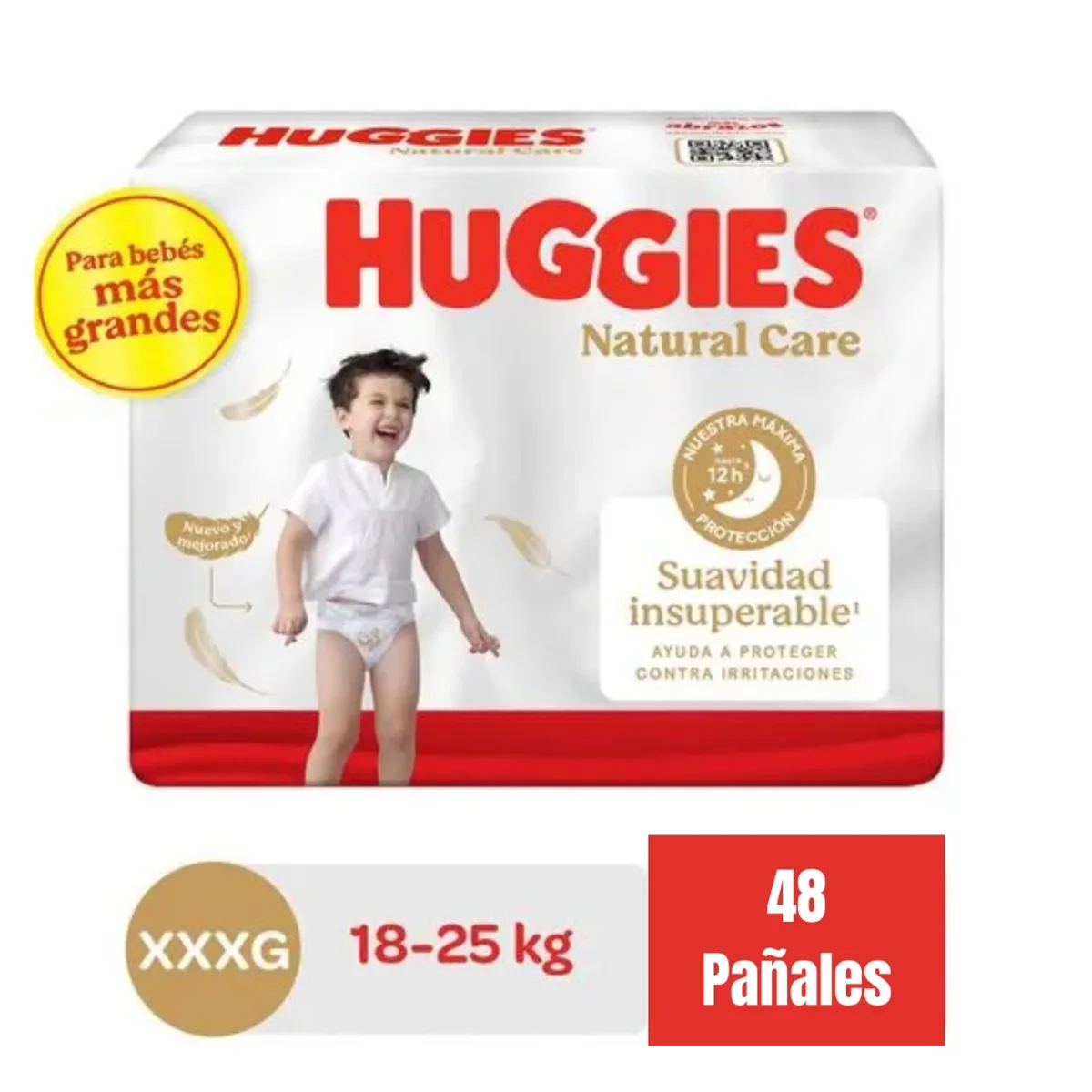 HUGGIES - Pañales Huggies Natural Care XXXG 48 unidades