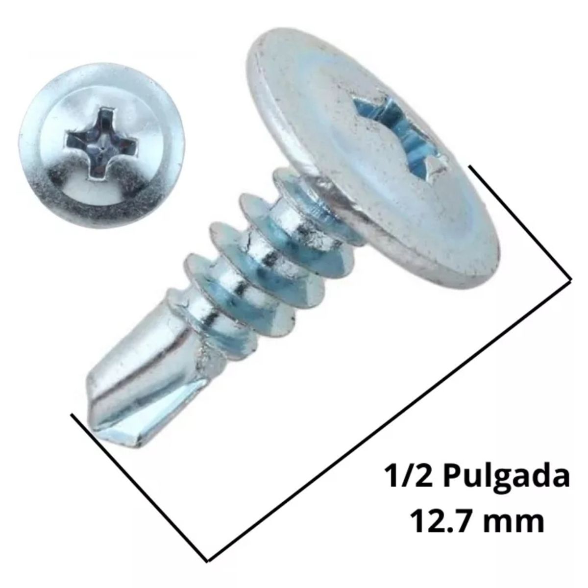 GENERICO - Tornillo Cabeza De  Lenteja 8X1/2 Punta Broca 100 Unidades
