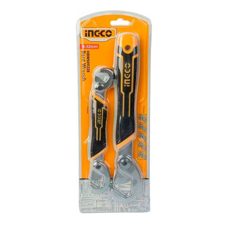 INGCO - Llaves Tuerca Ajustables Universales 9-32mm Ingco Hbws09328