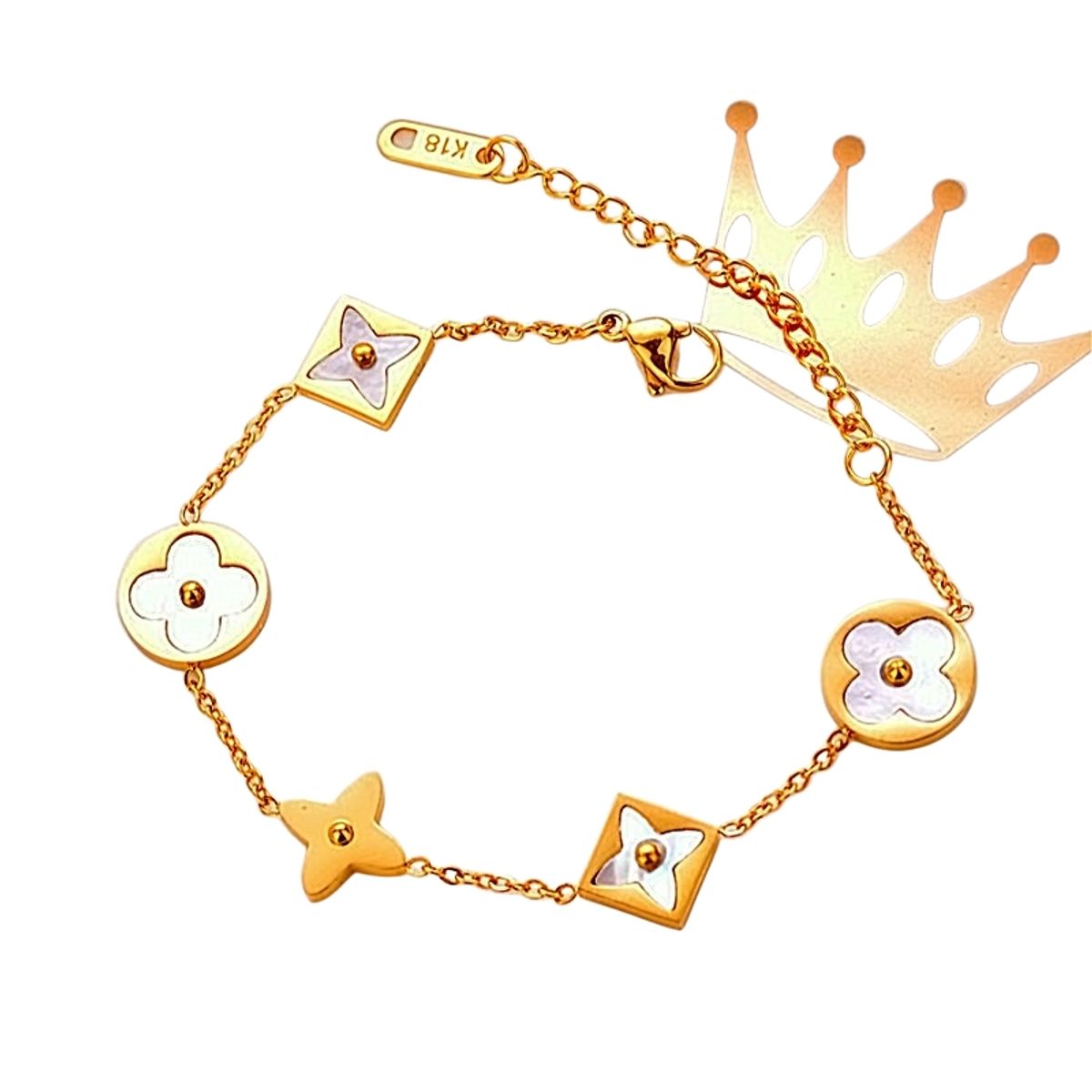 LUXURYJOYAS - Pulsera Flores De Lujo Doble Baño Oro 18k LuxuryjoyasCL