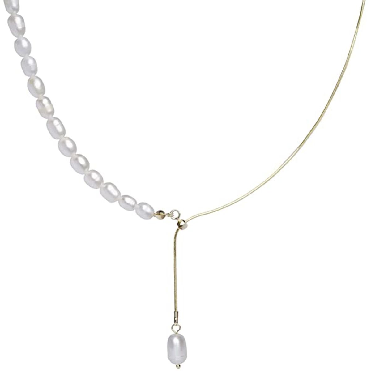 LUXURYJOYAS - Collar Perlas De Agua Dulce Autenticas Oro 18kt bañado LJ