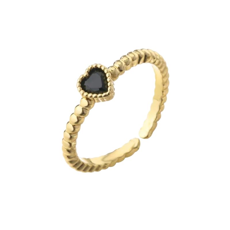 LUXURYJOYAS - Oferta Anillo Corazón Cristal Adaptable A Toda Talla Oro