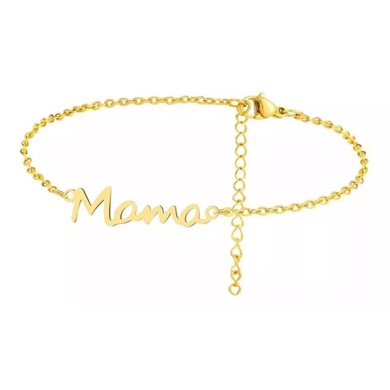 LUXURYJOYAS - Pulsera exclusiva Mamá baño Oro 18kt - día de la madre LUXURYJOYAS