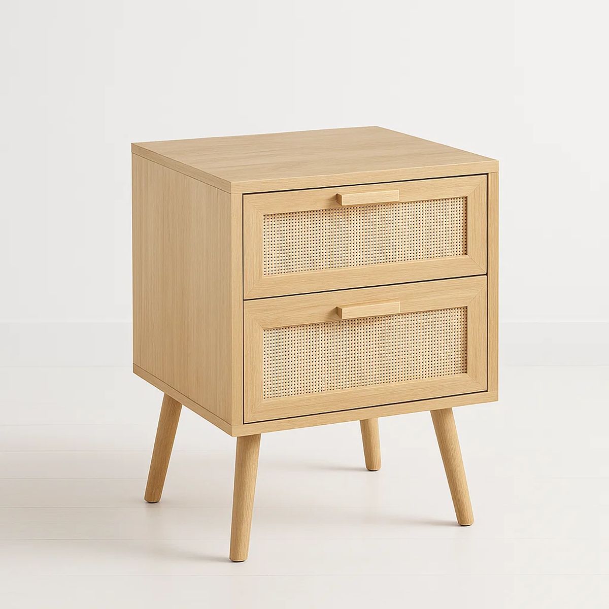 KLIK - Velador Eames Mesh Cajones Doble Madera Cafe Claro