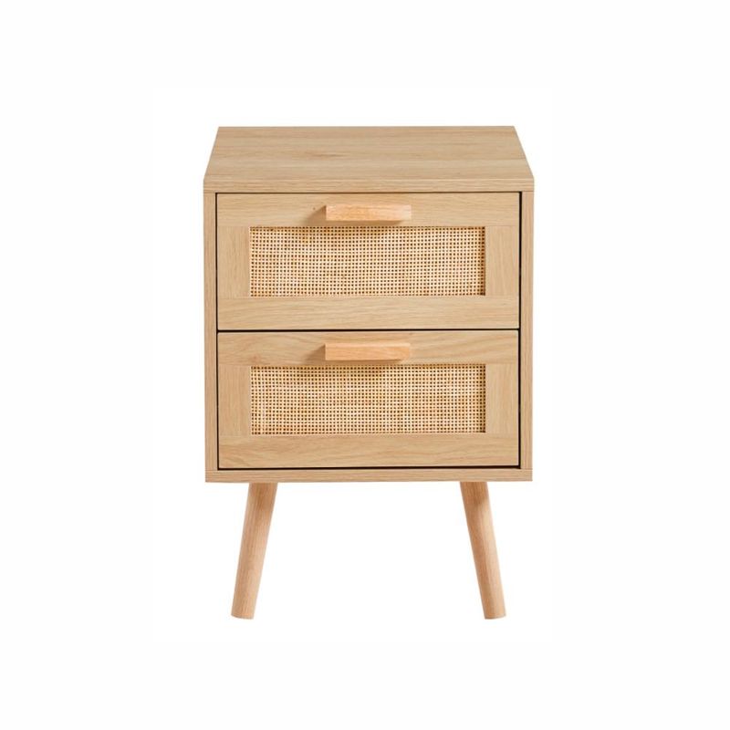 KLIK - Velador Eames Mesh Cajones Doble Madera Cafe Claro