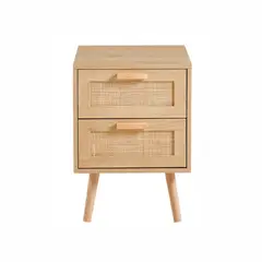KLIK - Velador Eames Mesh Cajones Doble Madera Cafe Claro