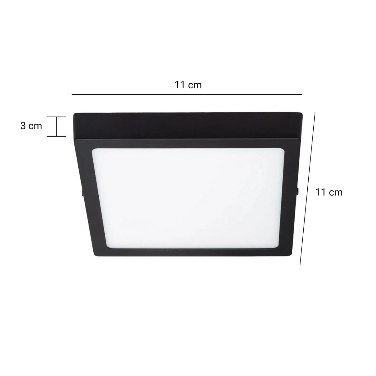 AVC - Pack 5 Panel LED Sobrepuesto Cuadrado Negro PRO 6W Neutro