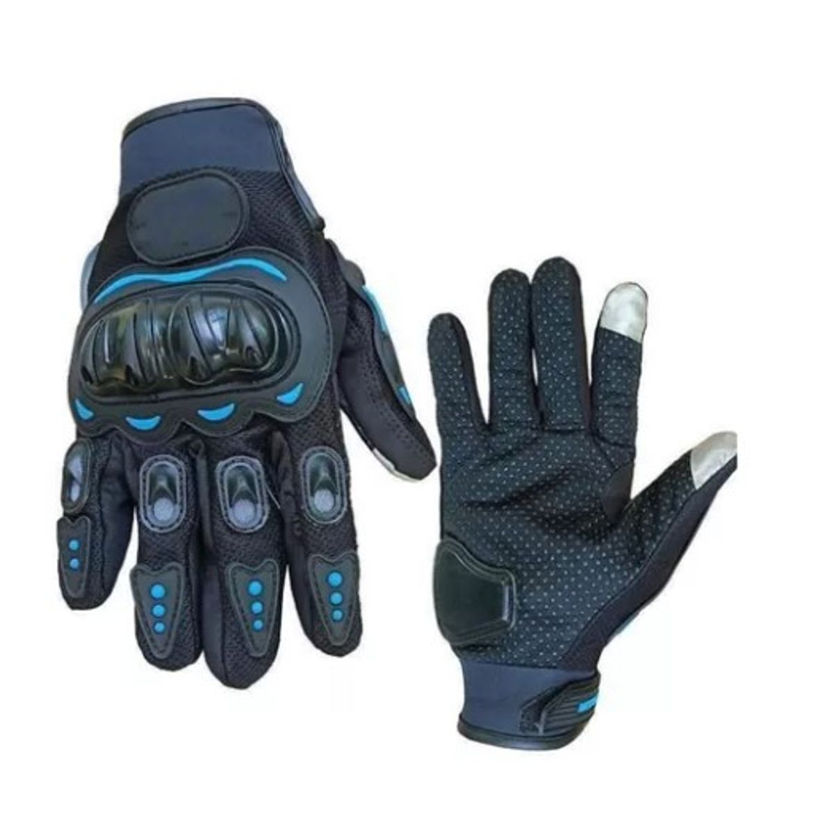 GENERICO - Guantes Tactil Para Moto Con Protecciones Azules