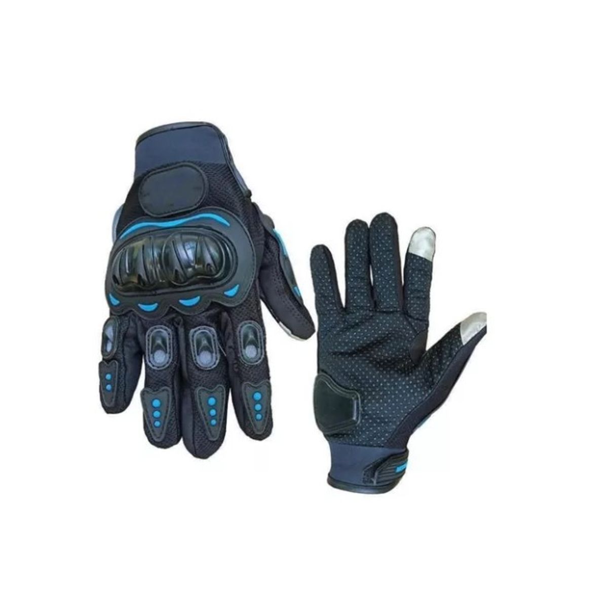 GENERICO - Guantes Tactil Para Moto Con Protecciones Azules