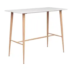 PANDALINO - Mesa Alta Bar Álamo - Color Blanco - 120x60x 105