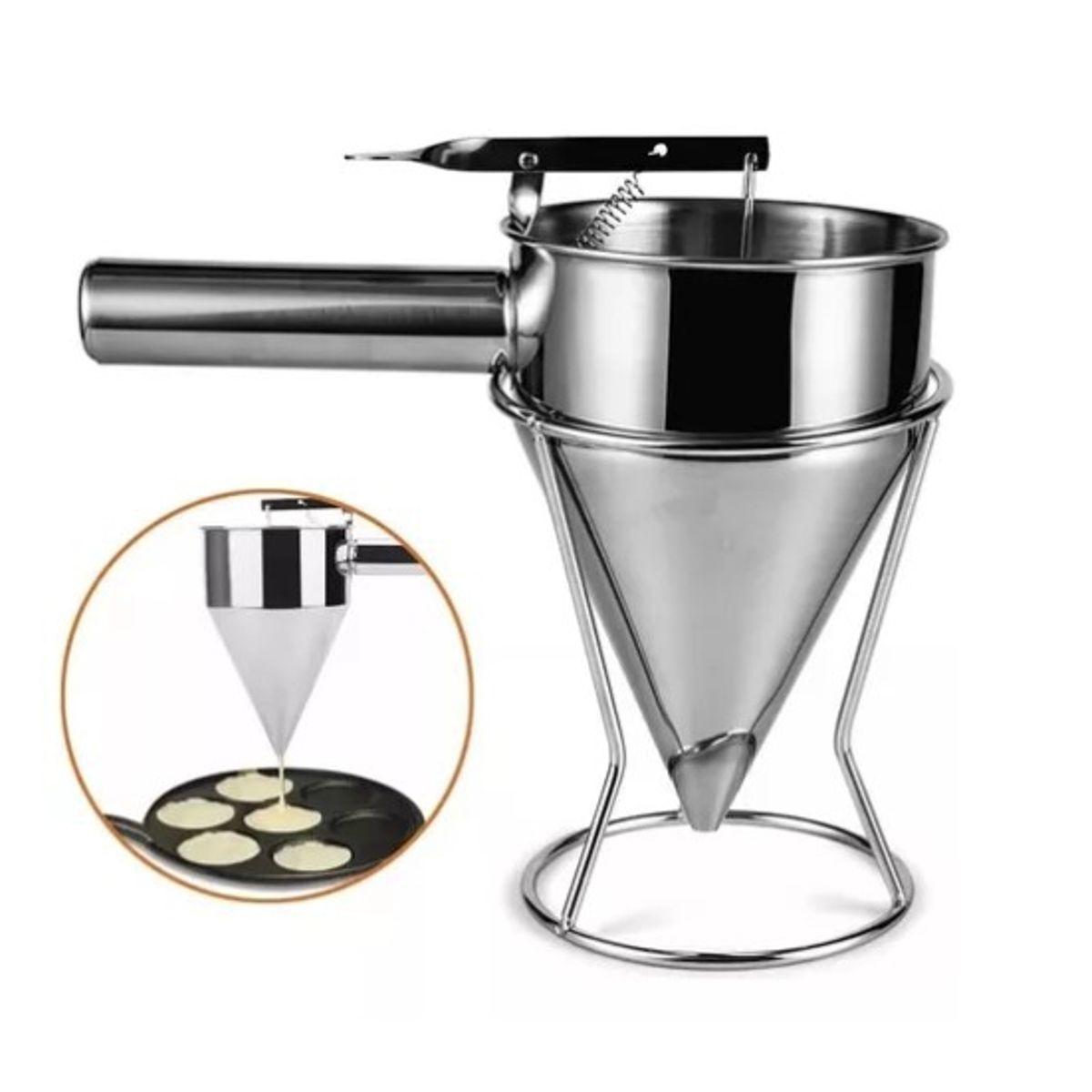 GENERICO - Embudo Dispensador Multiuso Masa Panqueques Waffles 1.2 L