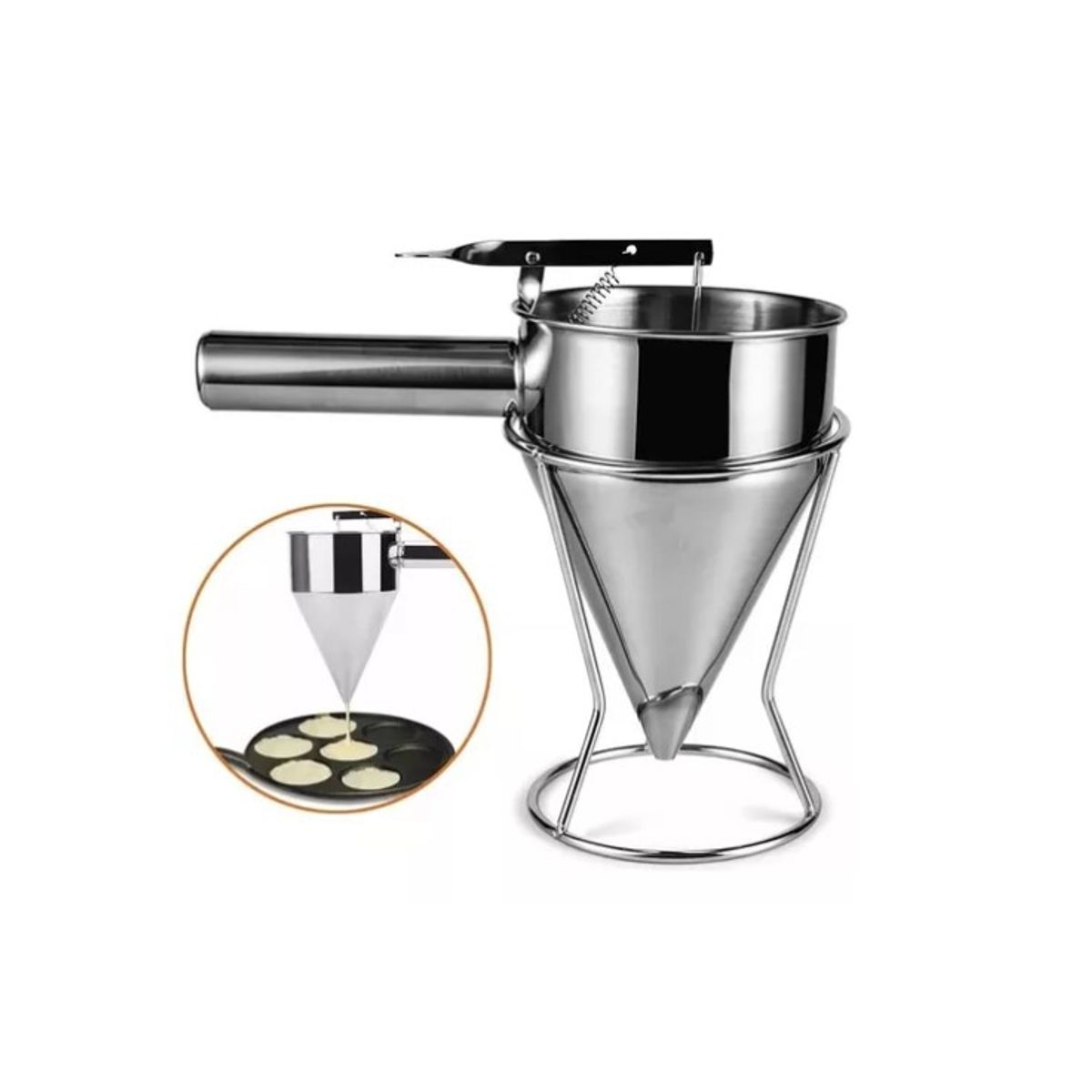 GENERICO - Embudo Dispensador Multiuso Masa Panqueques Waffles 1.2 L