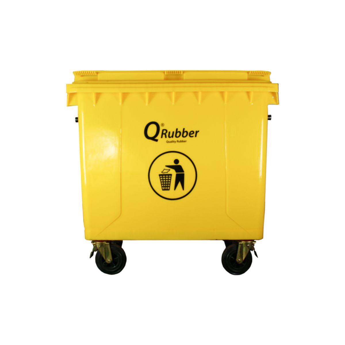 QRUBBER - Basurero Contenedor Basura 660 lts Amarillo Qrubber