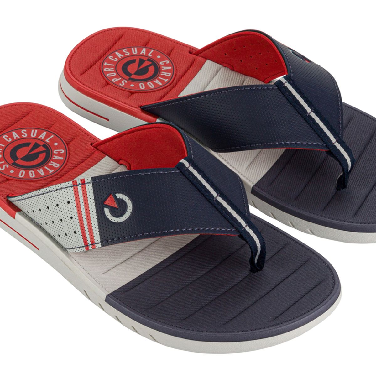 CARTAGO - Sandalia Hombre Azul/Rojo Sevilla Cartago