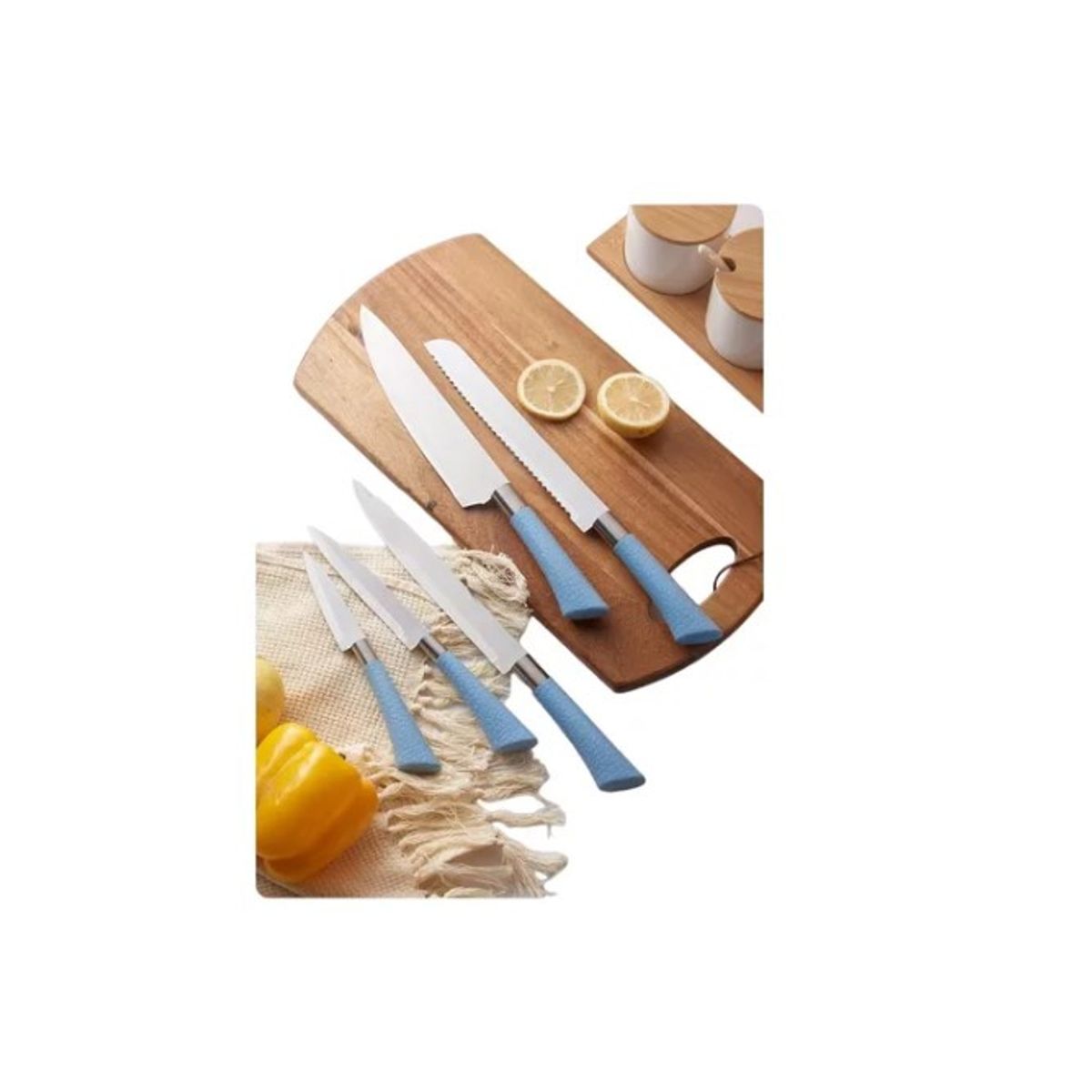 GENERICO - Set De  Cuchillos Con Tijeras Y Taco Juego De 7 Piezas