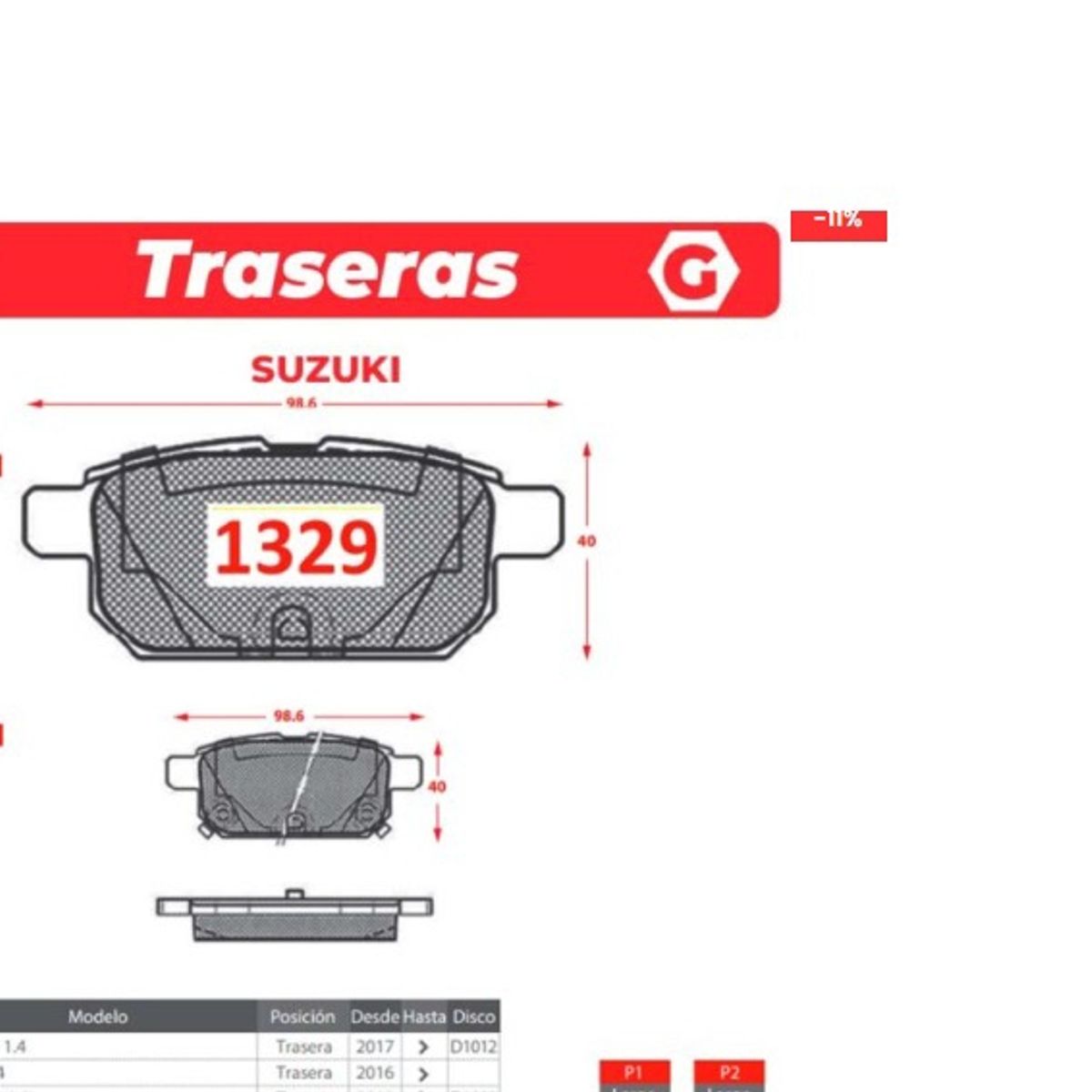 GENERICO - Pastillas de Freno - Suzuki - Gtx Premium Plus