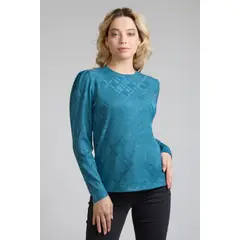TENTATION - Sweater Jacquard Petroleo