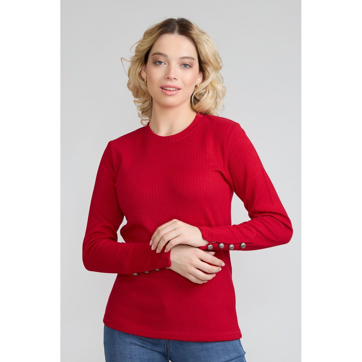 TENTATION - Polera Acanalada Gamuza Rojo Tentation