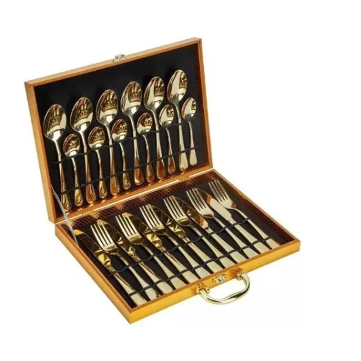 GENERICO - Set 24 Piezas Cuchillería Cubiertos De Lujo Con Maleta