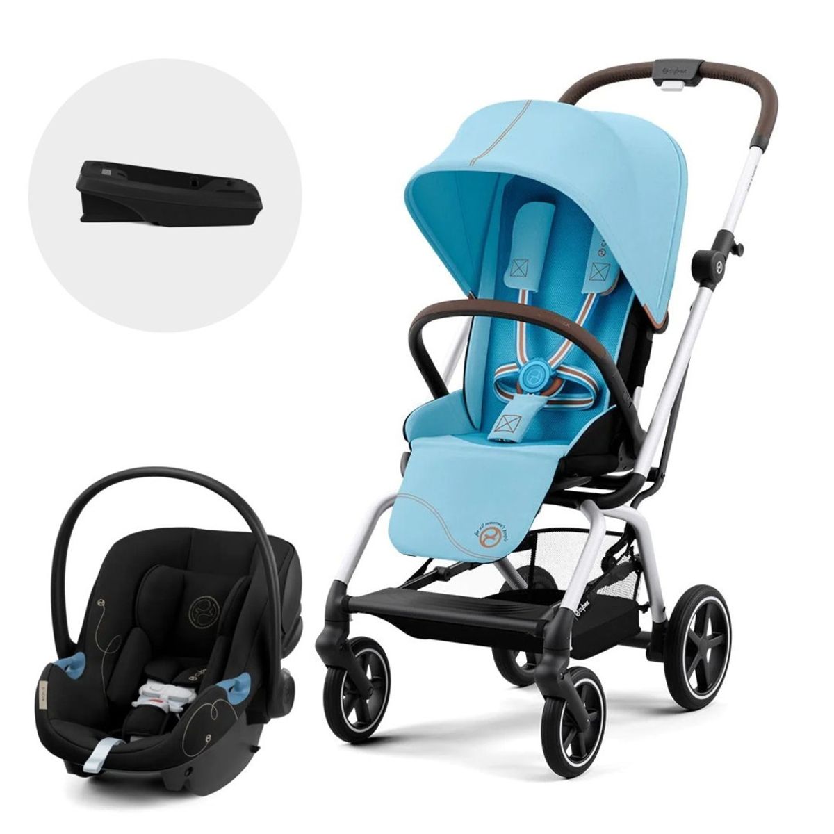 CYBEX - Coche Travel System Eezy S Twist Plus SLV BB + Aton G + Base CYBEX