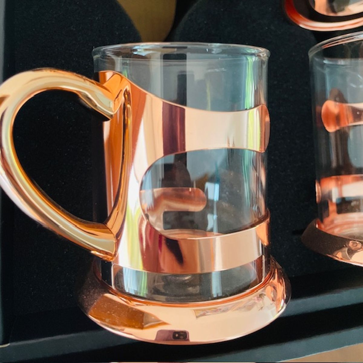 GENERICO - SET DE 2 TAZAS DE CAFE COBRE