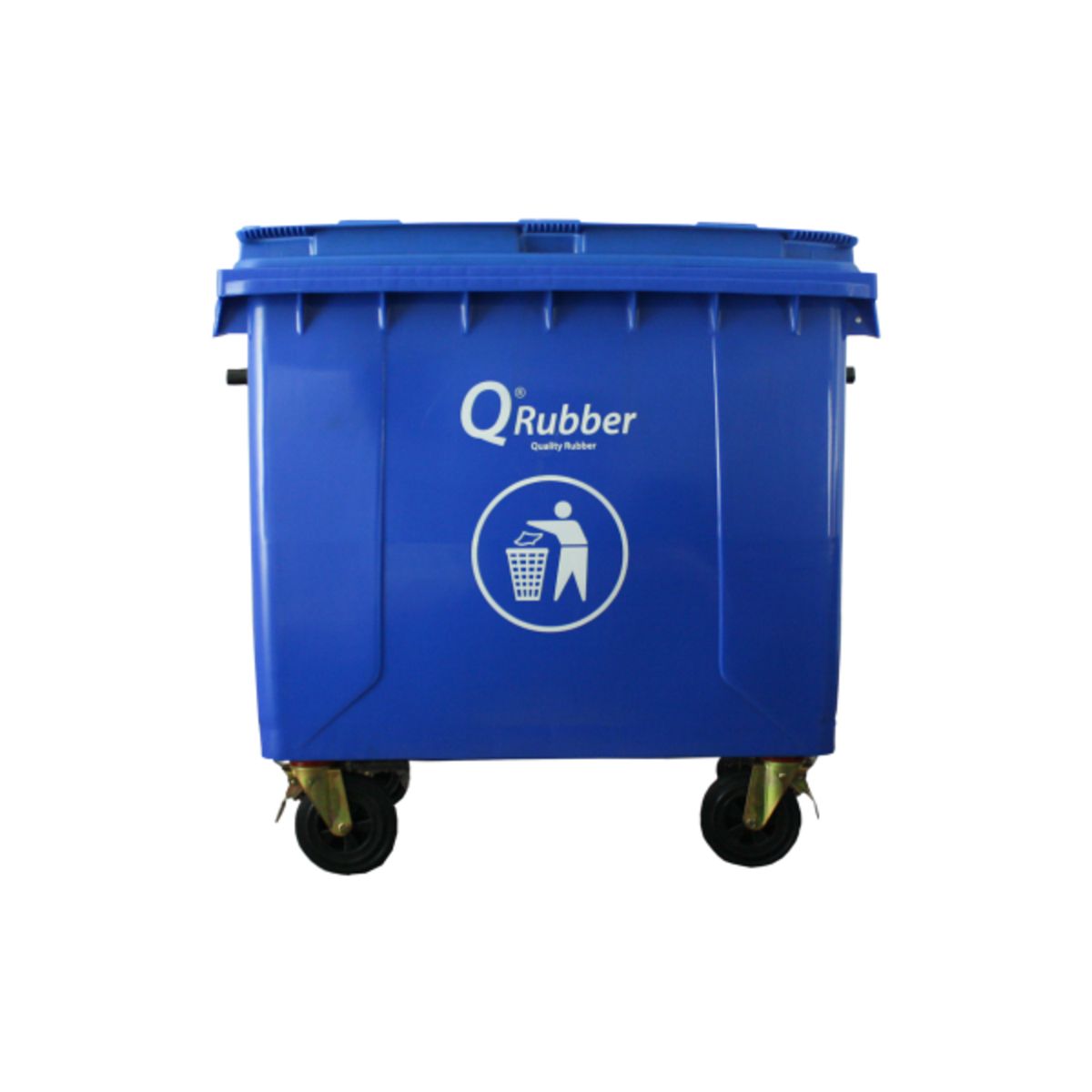 QRUBBER - Basurero Contenedor Basura 660 lts Azul QRubber