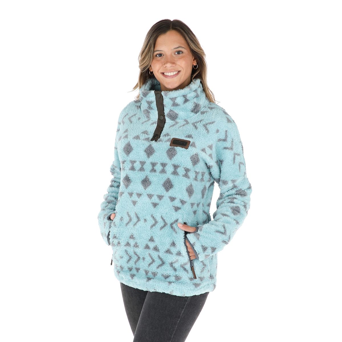 BUFFALO CHILE - Chaqueta Nomada Print Celeste Mujer