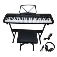 Teclado Musical Piano 61 Notas +Stand+Silla+Aud BLK Ton 650