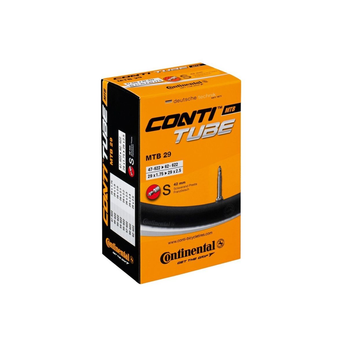 CONTINENTAL - Cámara bicicleta Continental Sprinter aro 29 Valvula Tub CONTINENTAL