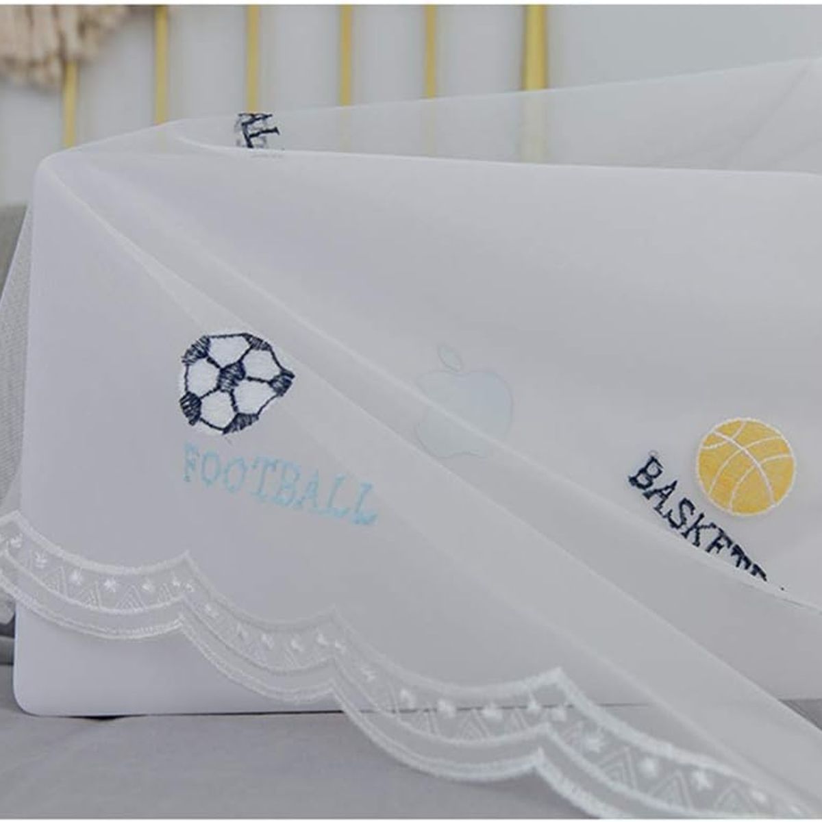 GENERICO - Visillos Bordados Con Argollas Diseños Pelotas 140X230CM  tf