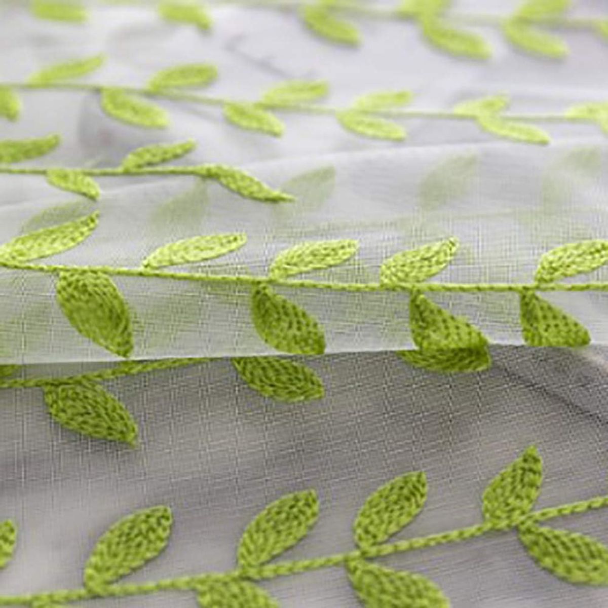 GENERICO - Cortina Visillos Bordados Con Argollas ROMANTICAS 140X230CM  tf