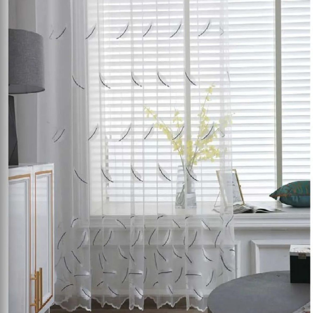 GENERICO - VISILLOS  Bordados Con Argollas ROMANTICAS 140X230CM  tf