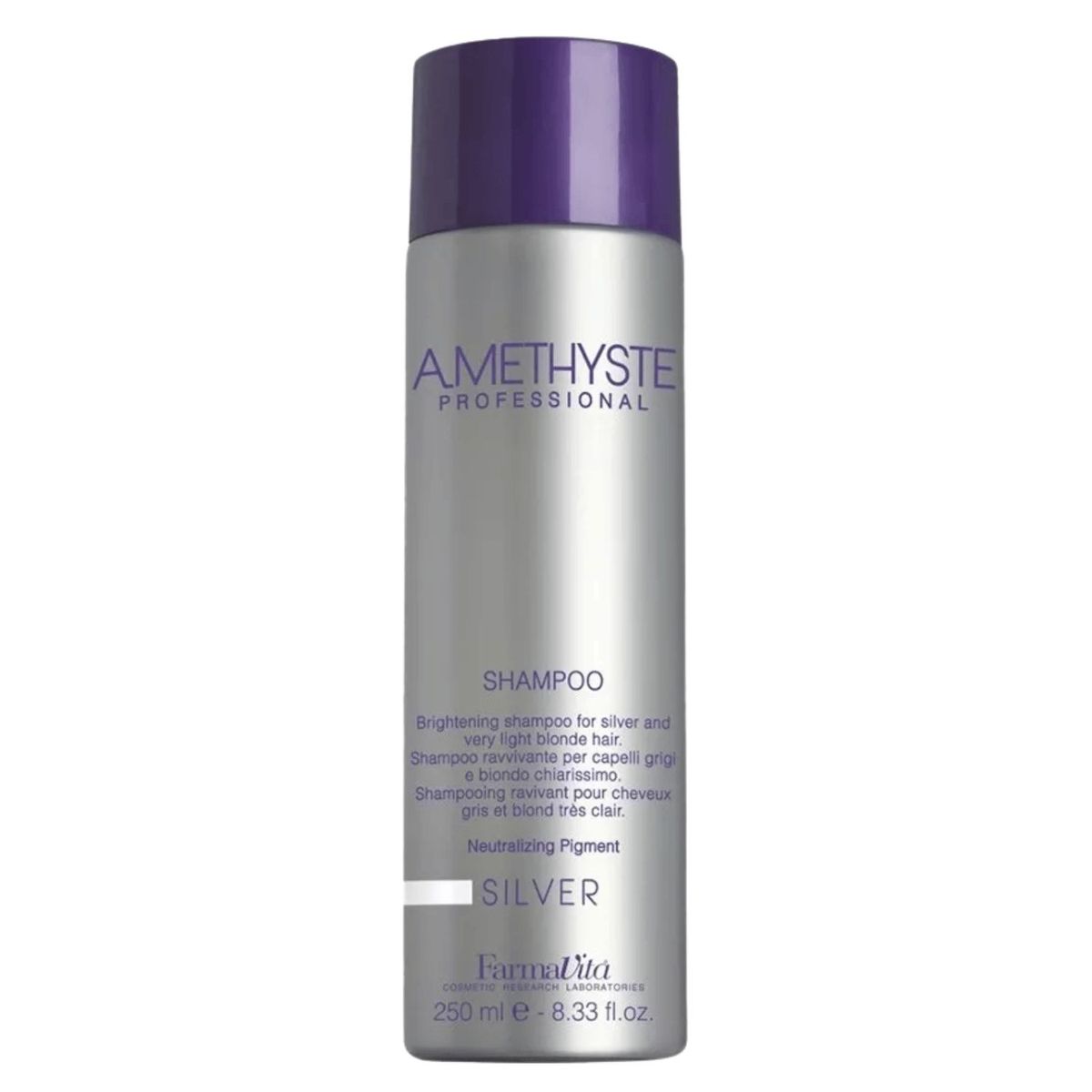 FARMAVITA - Shampoo Farmavita Amethyste Silver 250ml Matizador Para Rubios Canas Elimina Naranja