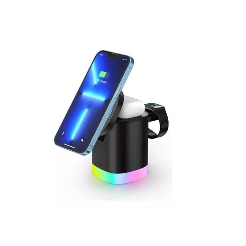 GENERICO - Estación Carga Inalámbrica 3 En 1 Para iPhone AirPods Watch