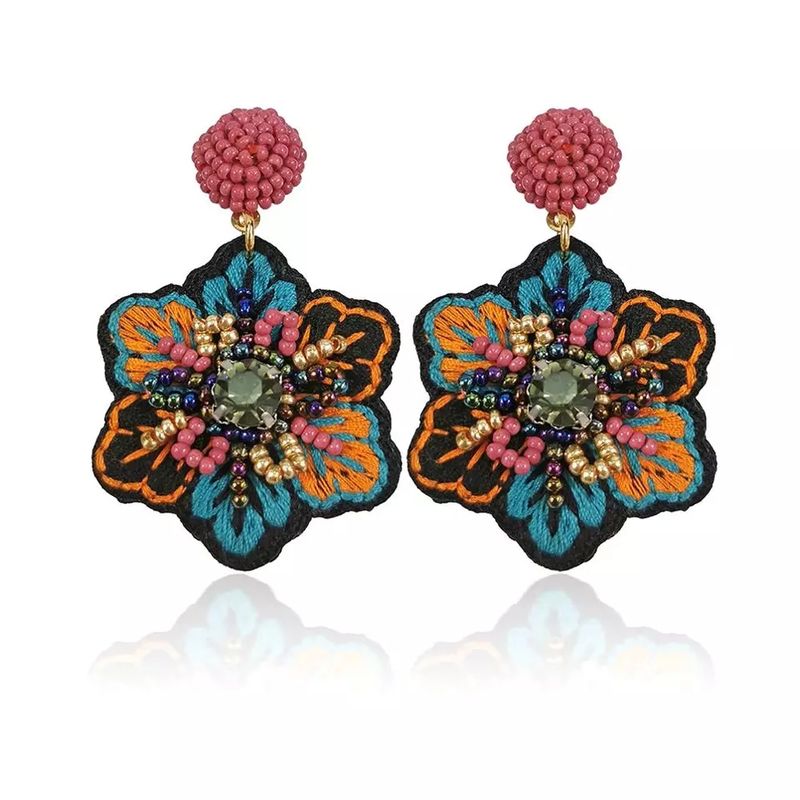 LUXURYJOYAS - Aros Pendientes Etnicos hechos a mano bordados baño oro