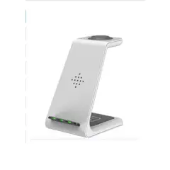GENERICO - Estación Carga Inalámbrica 3 En 1 Para iPhone AirPods Watch Blanca