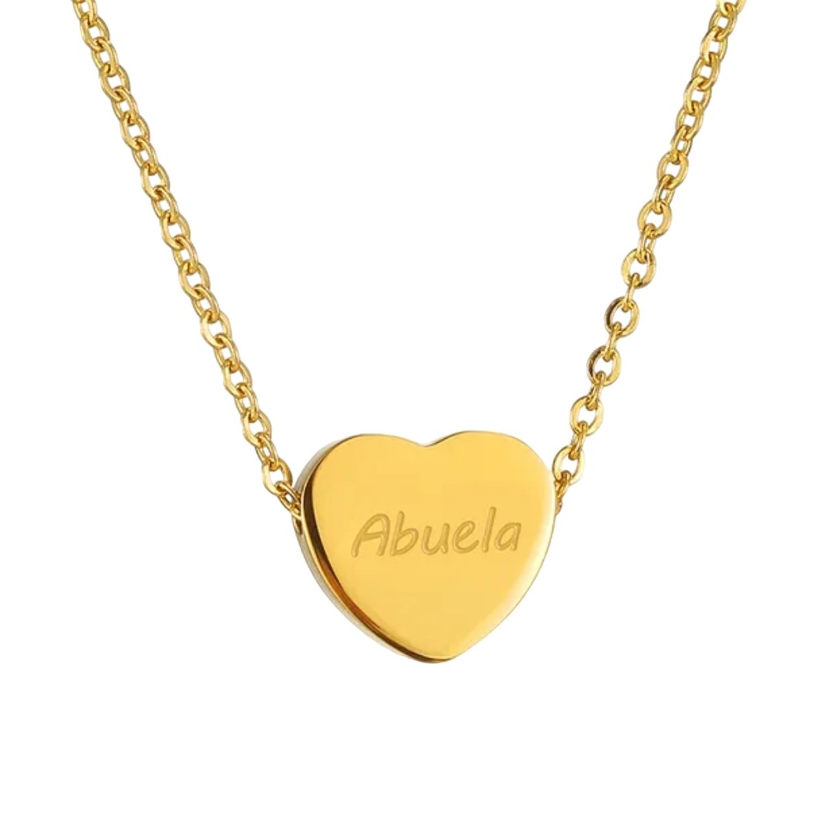 LUXURYJOYAS - Collar Corazón Abuela Mamá Baño Oro 18kt Día De La Madre