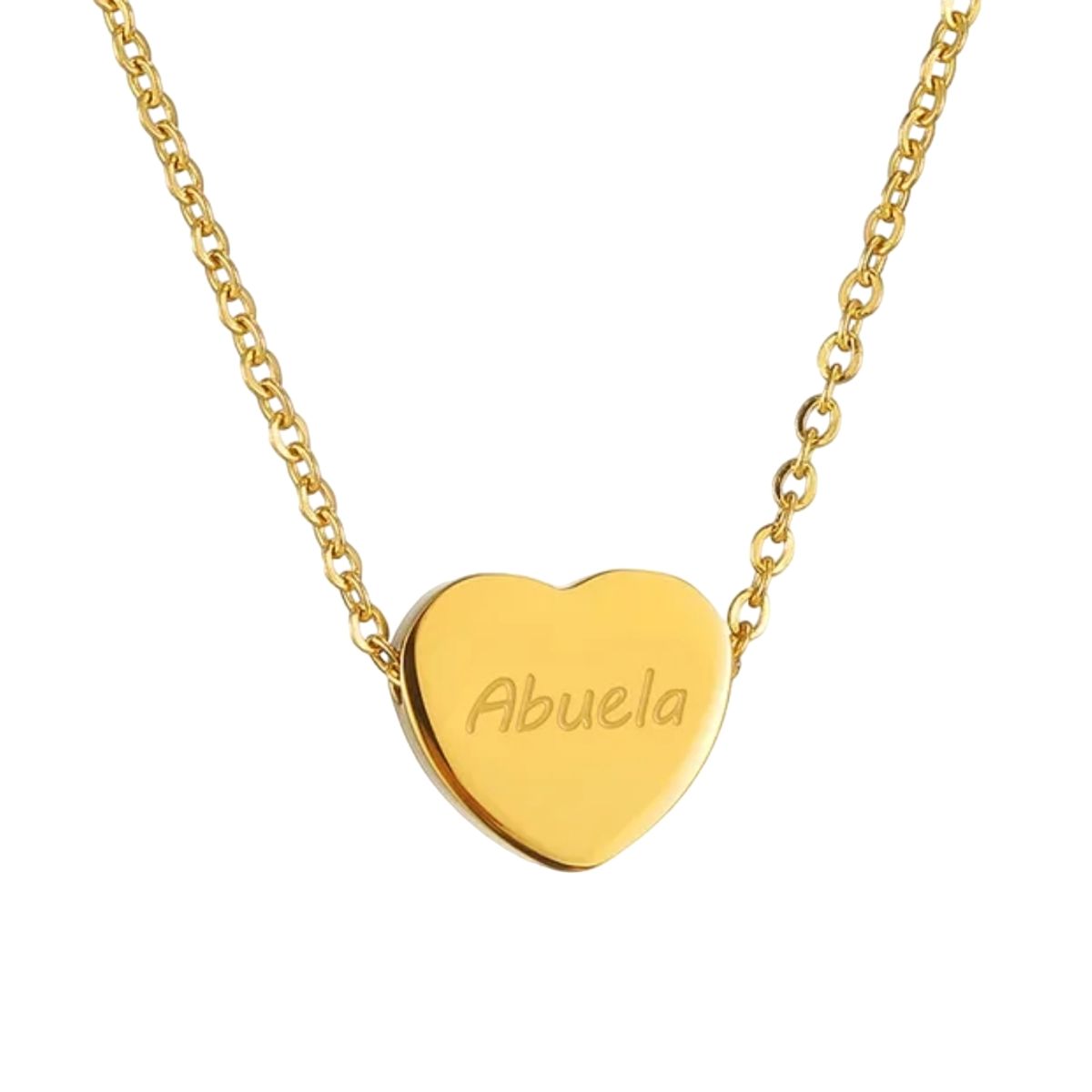 LUXURYJOYAS - Collar Corazón Abuela Mamá Baño Oro 18kt Día De La Madre