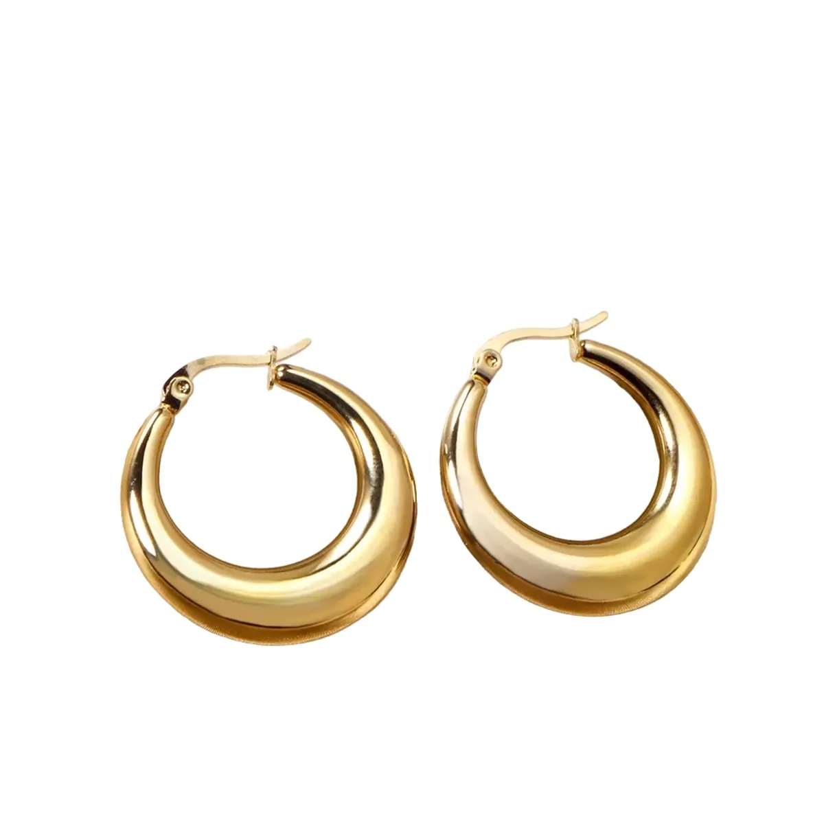 LUXURYJOYAS - Aros Pendientes Argolla Clip Oro 18kt Bañado