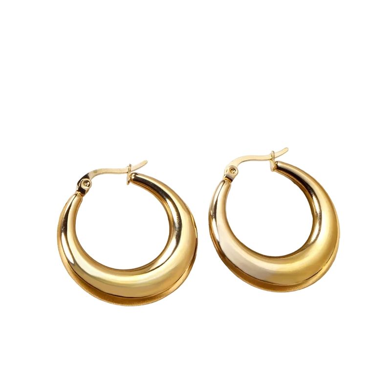 LUXURYJOYAS - Aros Pendientes Argolla Clip Oro 18kt Bañado