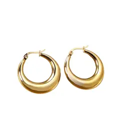 LUXURYJOYAS - Aros Pendientes Argolla Clip Oro 18kt Bañado