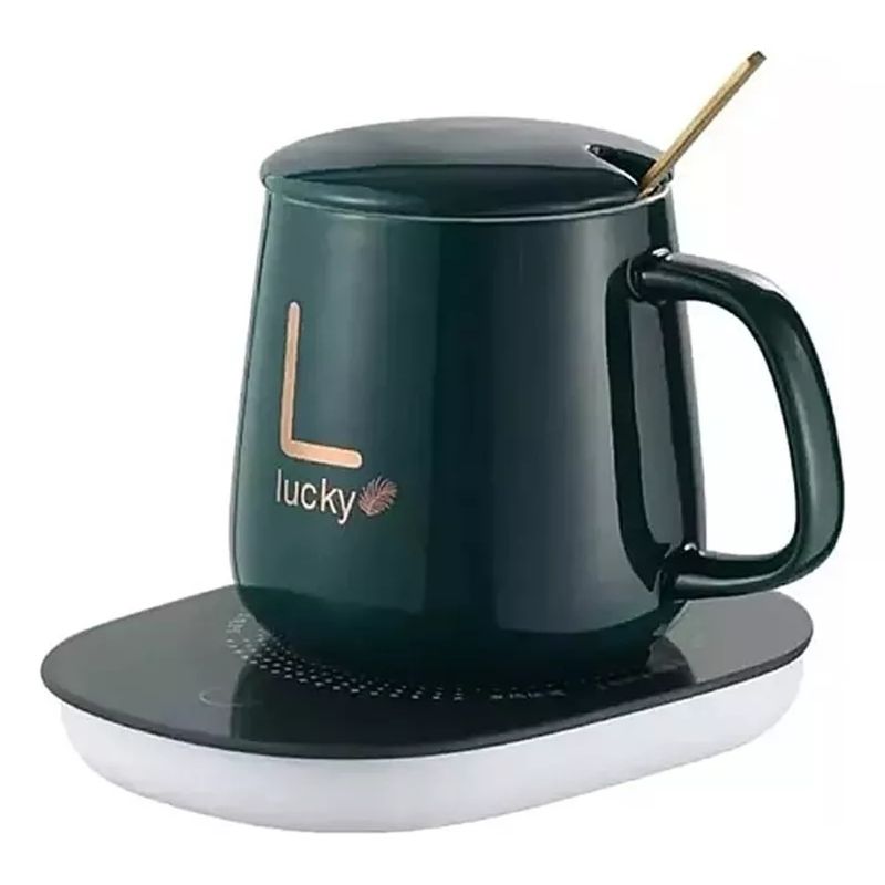 GENERICO - Taza con Calentador Eléctrico Café Te Leche - Verde