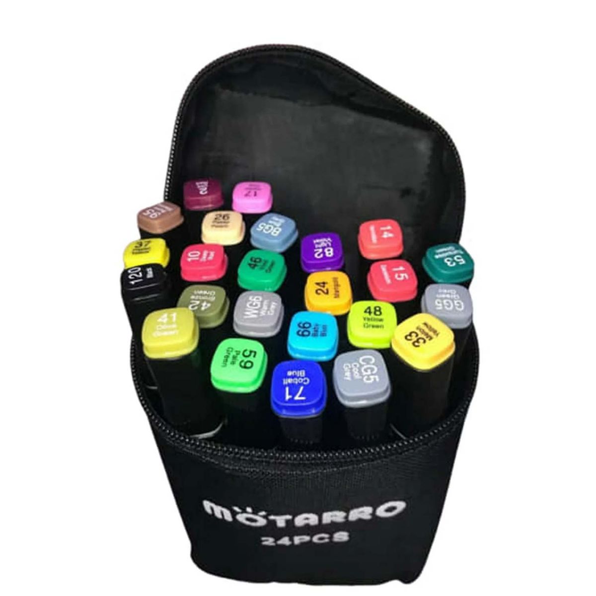 GENERICO - Plumones Punta Doble 24 Colores Punta Pincel