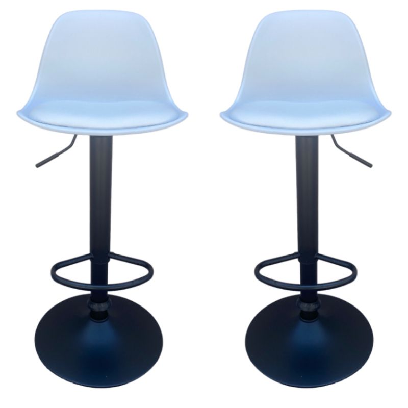 ARTIHOGAR - Pack 2 Pisos Bar Taburete Silla Tulipan Blancas/Negro