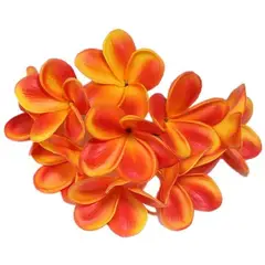 GENERICO - Flor Frangipanie Naranjo Con Amarillo Con Palito