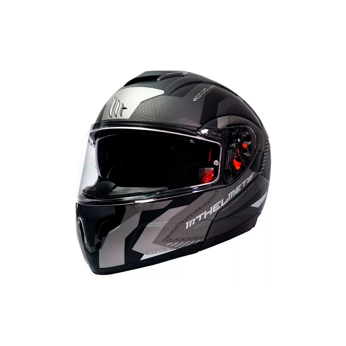 GENERICO - Casco De Moto  Atom Sv Híbrido Gris Mate + Fogoff
