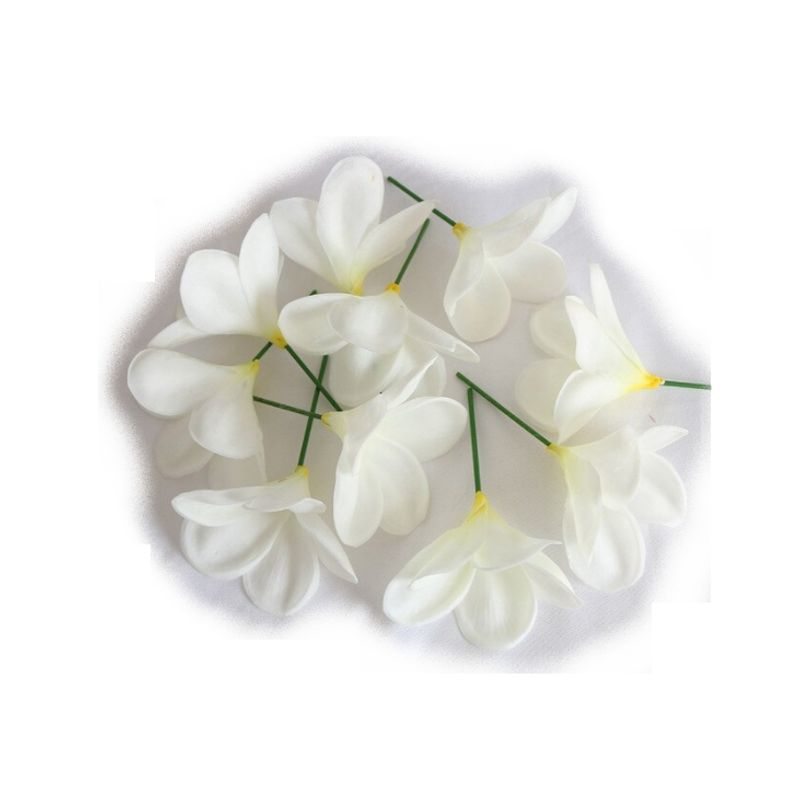 GENERICO - Flor con pinza para el Cabello Frangipanie Blanco amarillo