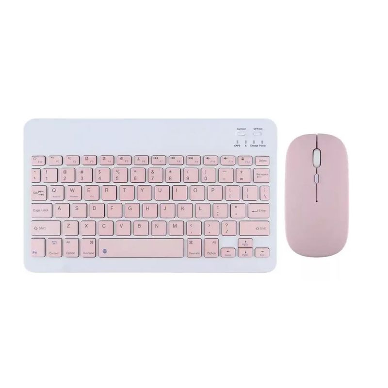 GENERICO - Teclado Con Mouse Para iPad Tablet Tv Rosa.