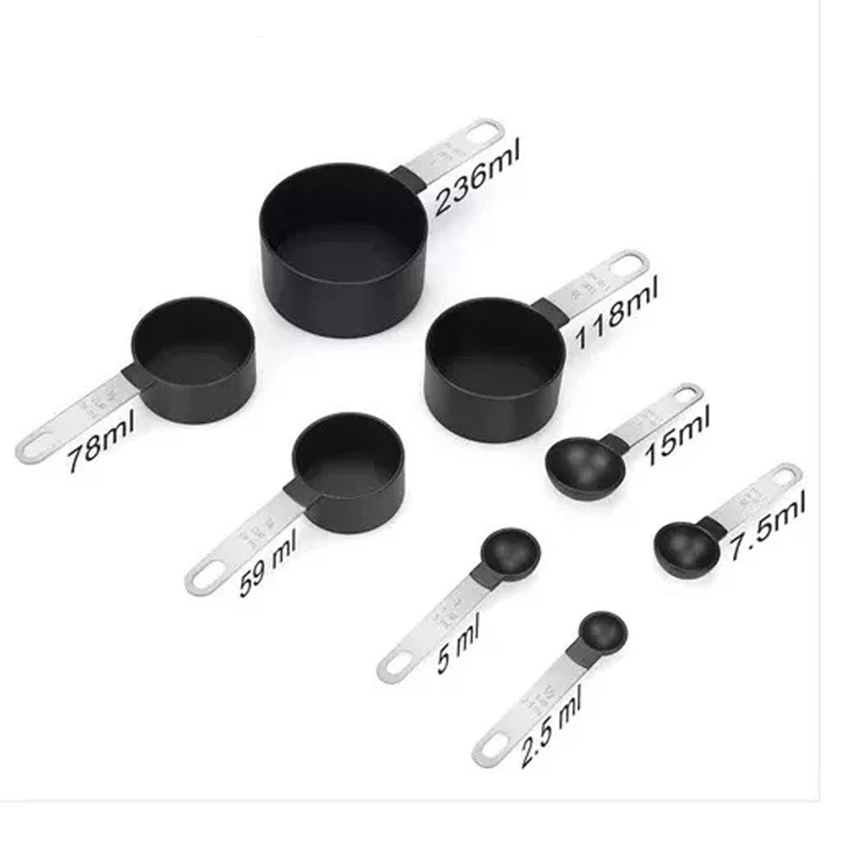 GENERICO - Set Tazas Cucharas Medidoras Reposteria Cocina Inoxidable